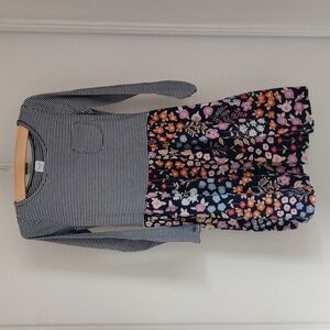 Carter's, size 7, long sleeve dress. Navy.